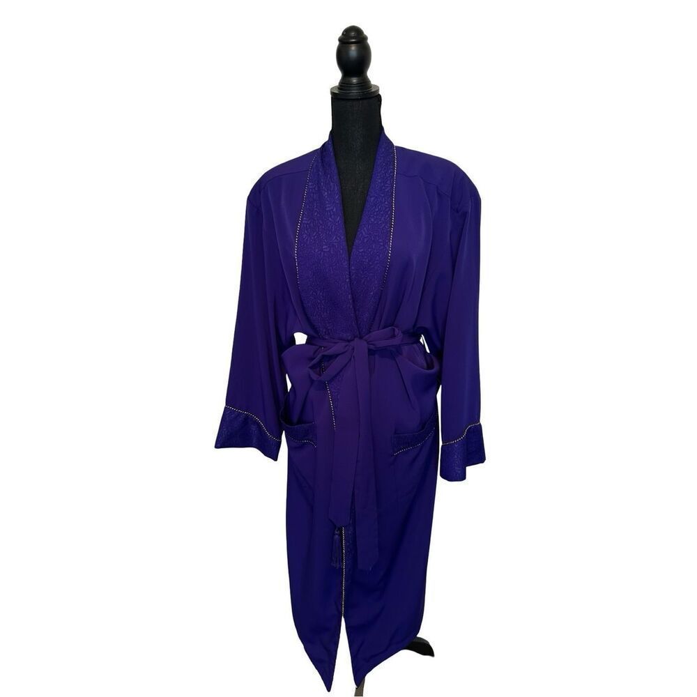 VICTORIA’S SECRET Vintage Gold Label Deep Purple Wrap Robe Size Large